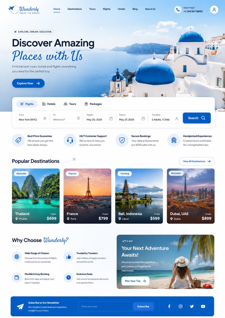 modèle de site web agence de voyage